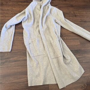 Stylish Gray Hooded Cardigan